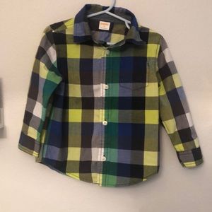 Gymboree plaid long sleeved Byron down shirt